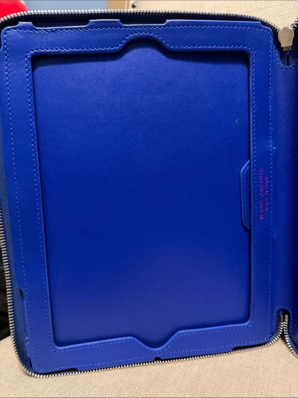 Marc Jacobs Royal Blue Leather Tablet Case
